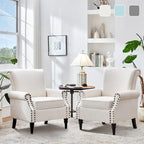 Lot de 2 fauteuils d'appoint classiques rembourrés