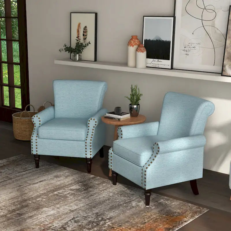 Lot de 2 fauteuils d'appoint classiques rembourrés
