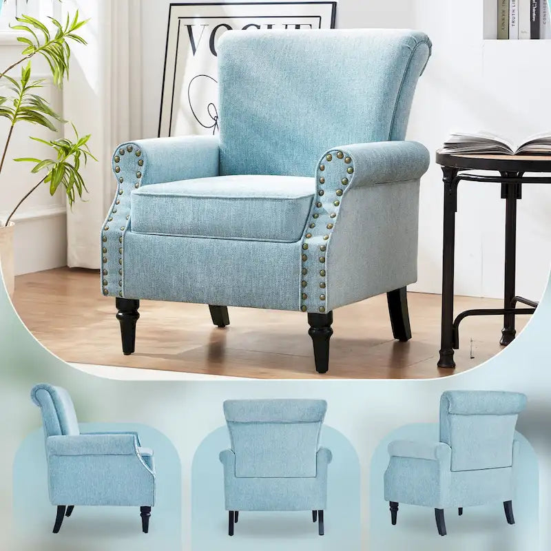 Lot de 2 fauteuils d'appoint classiques rembourrés