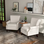 Lot de 2 fauteuils d'appoint classiques rembourrés