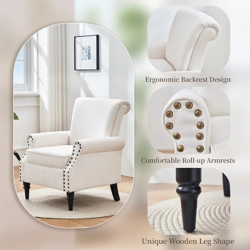 Lot de 2 fauteuils d'appoint classiques rembourrés