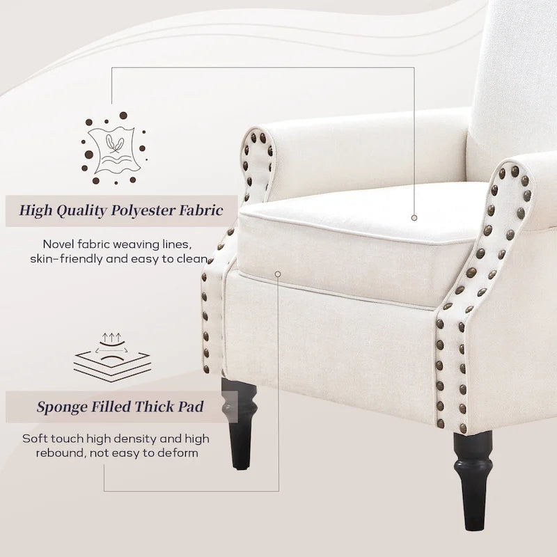Lot de 2 fauteuils d'appoint classiques rembourrés