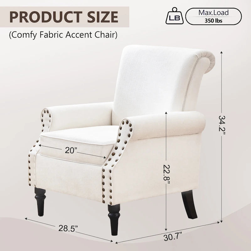 Lot de 2 fauteuils d'appoint classiques rembourrés