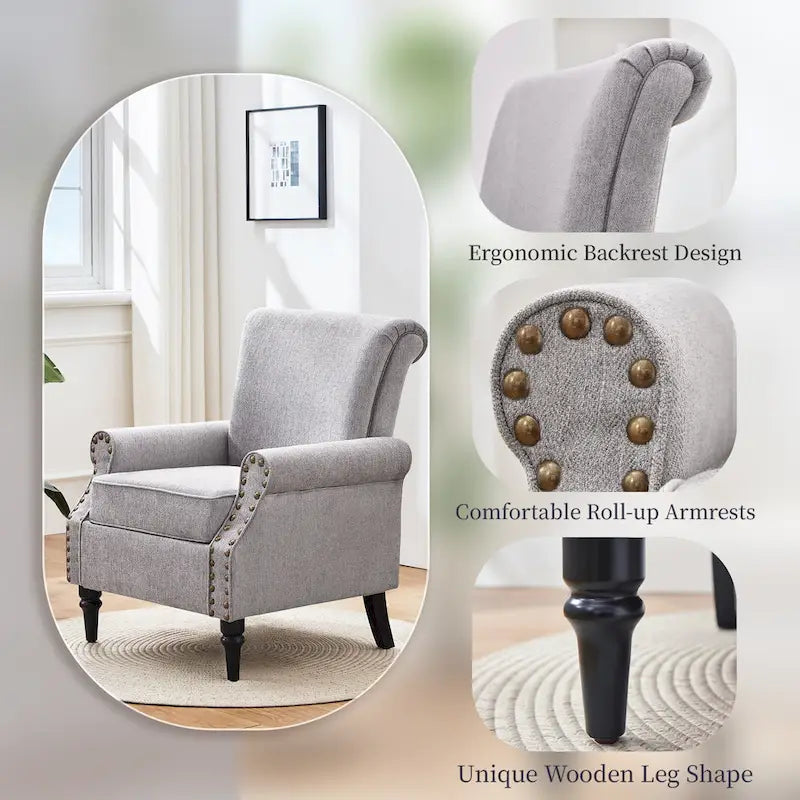 Lot de 2 fauteuils d'appoint classiques rembourrés
