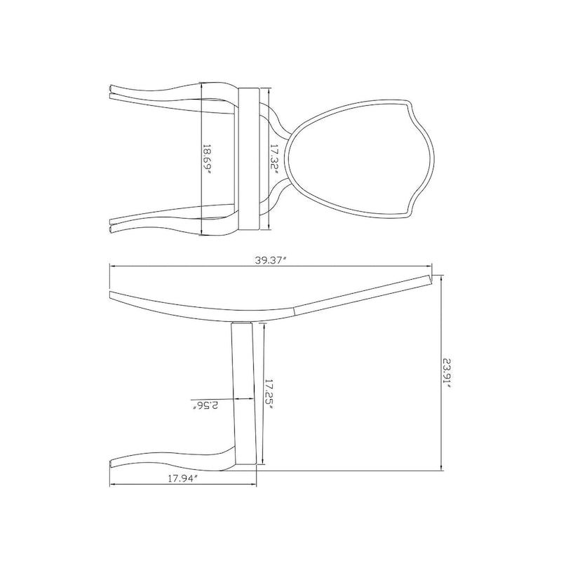 Chaise de salle à manger Somette Lexie White Shield Back (Lot de 2)